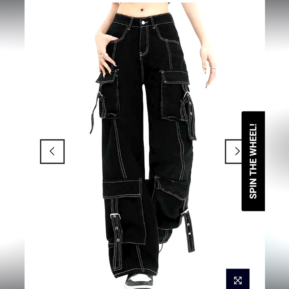 Black Cargo Jeans